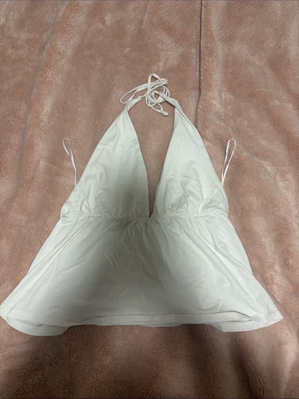 Sunday best Women's White Halter V-Neck Tank Top